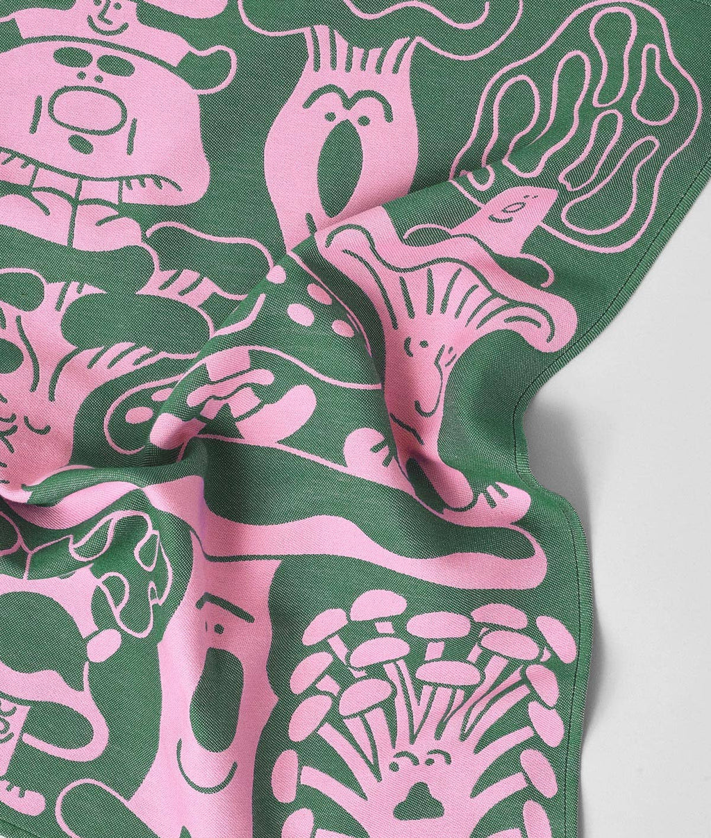 Mushrooms Woven Cotton Tea Towel