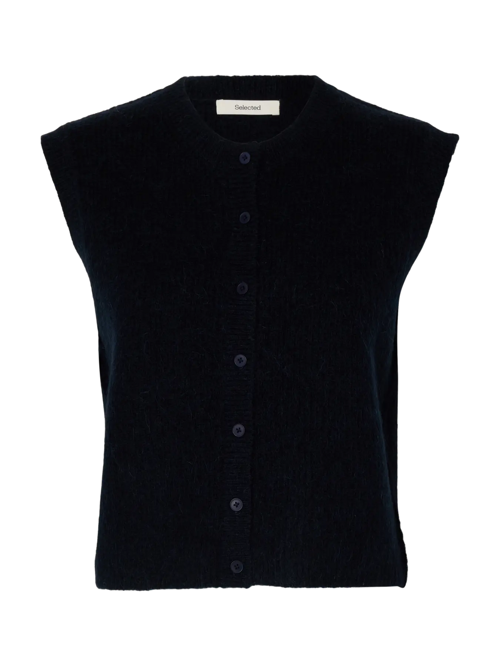 Lulu Button Vest - Dark Sapphire
