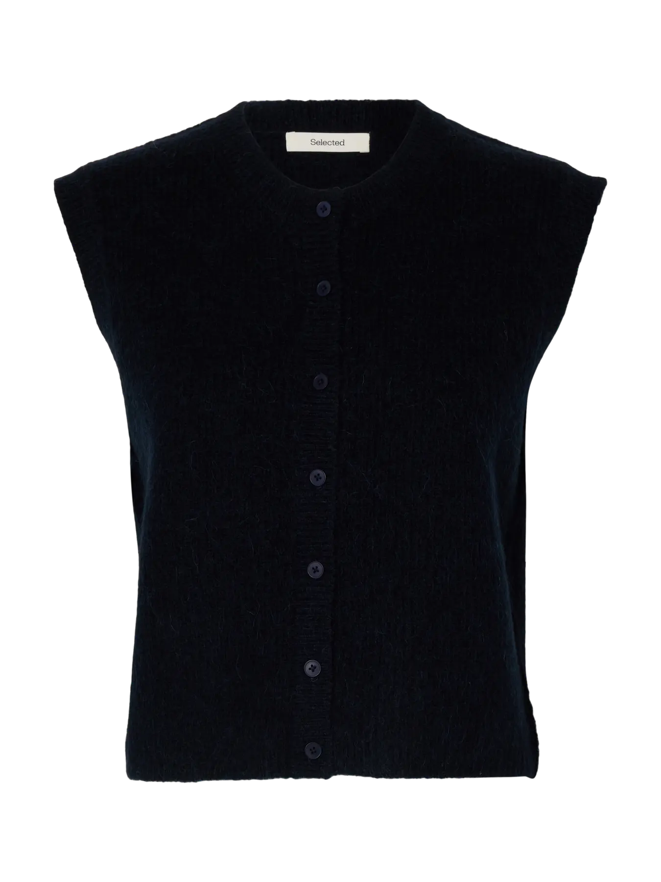 Lulu Button Vest - Dark Sapphire