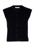 Lulu Button Vest - Dark Sapphire