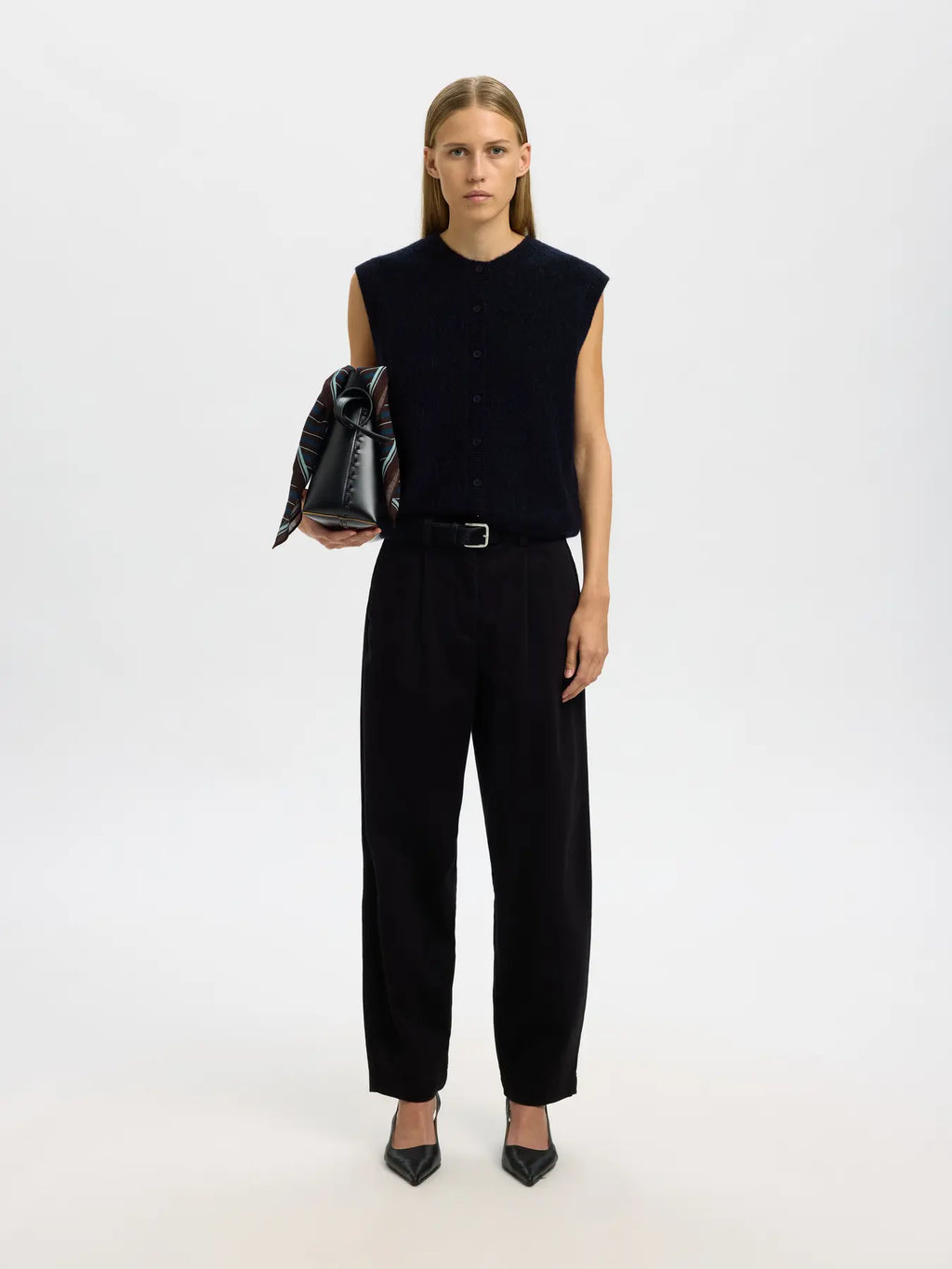 Lulu Button Vest - Dark Sapphire