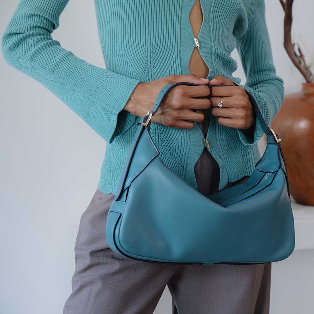 Nicolette Recycled Vegan Shoulder Hobo Bag - Slate