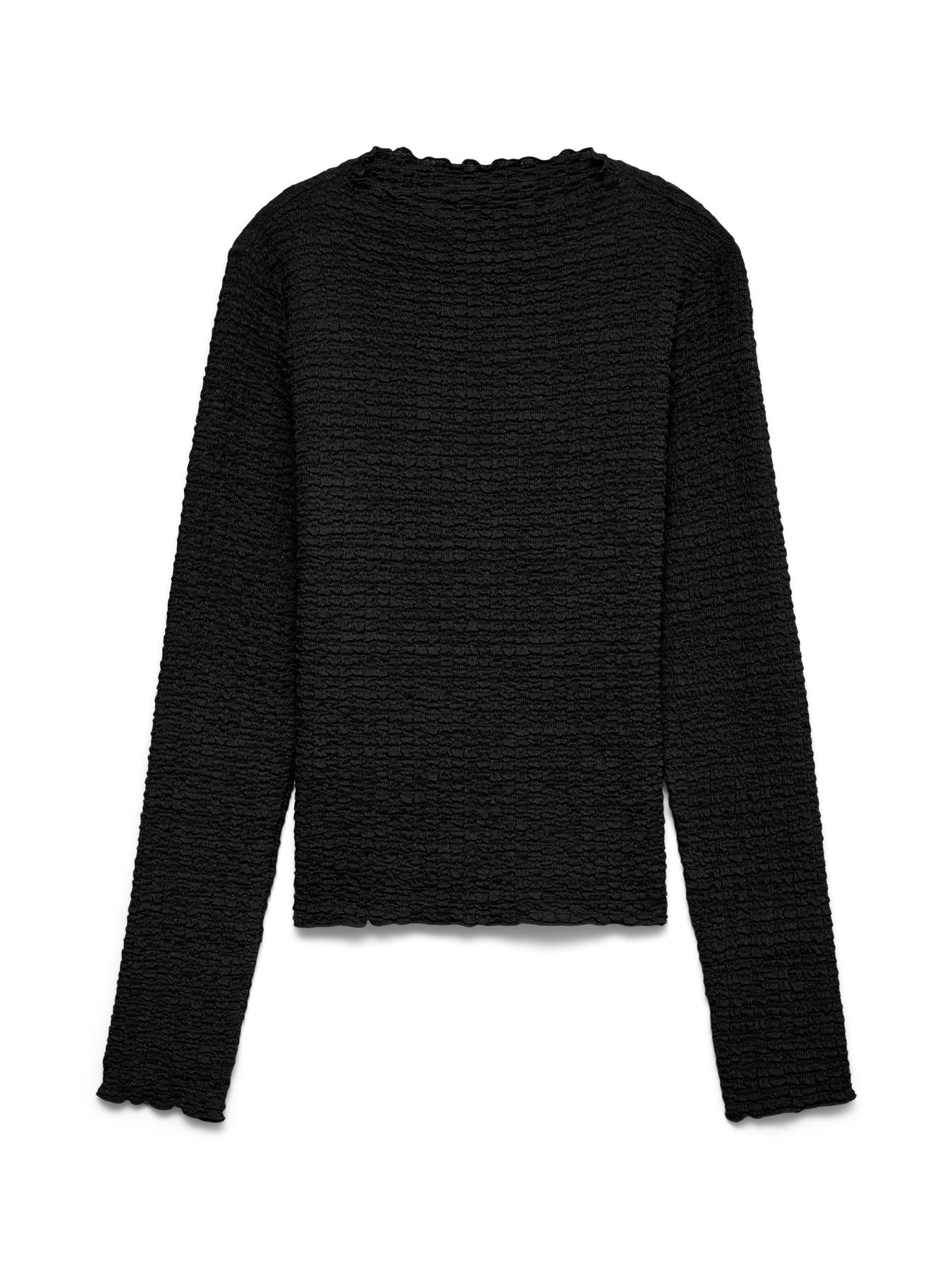 Zia Long Sleeve Funnel Neck Top - Black