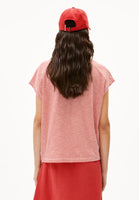 Oneliaa Lovely Stripes Organic Cotton T Shirt - Oatmilk/Coral Blush