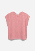 Oneliaa Lovely Stripes Organic Cotton T Shirt - Oatmilk/Coral Blush