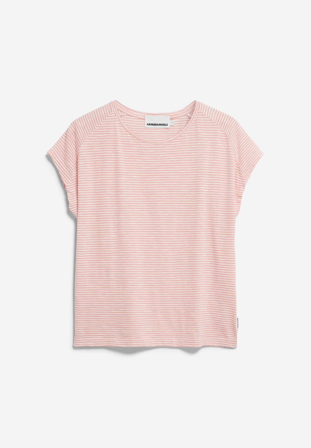 Oneliaa Lovely Stripes Organic Cotton T Shirt - Oatmilk/Deep Rosalilly