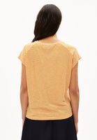 Oneliaa Lovely Stripes Organic Cotton T Shirt - Oatmilk/Light Tangerine