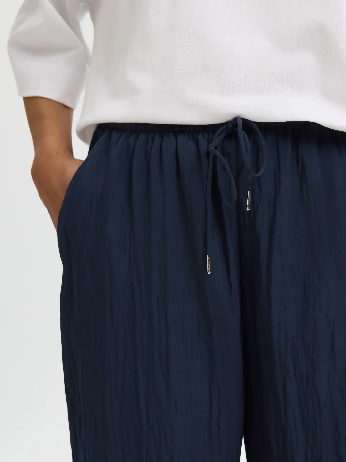 Fiona High Waisted String Pant - Dark Sapphire