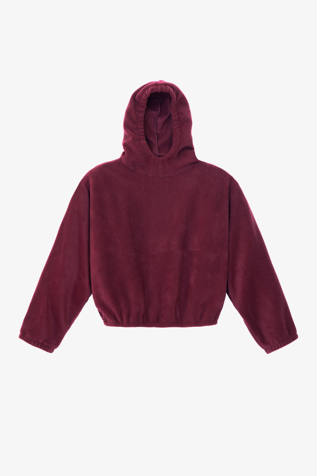 Polar Fleece Pullover Hoodie - Bordeaux