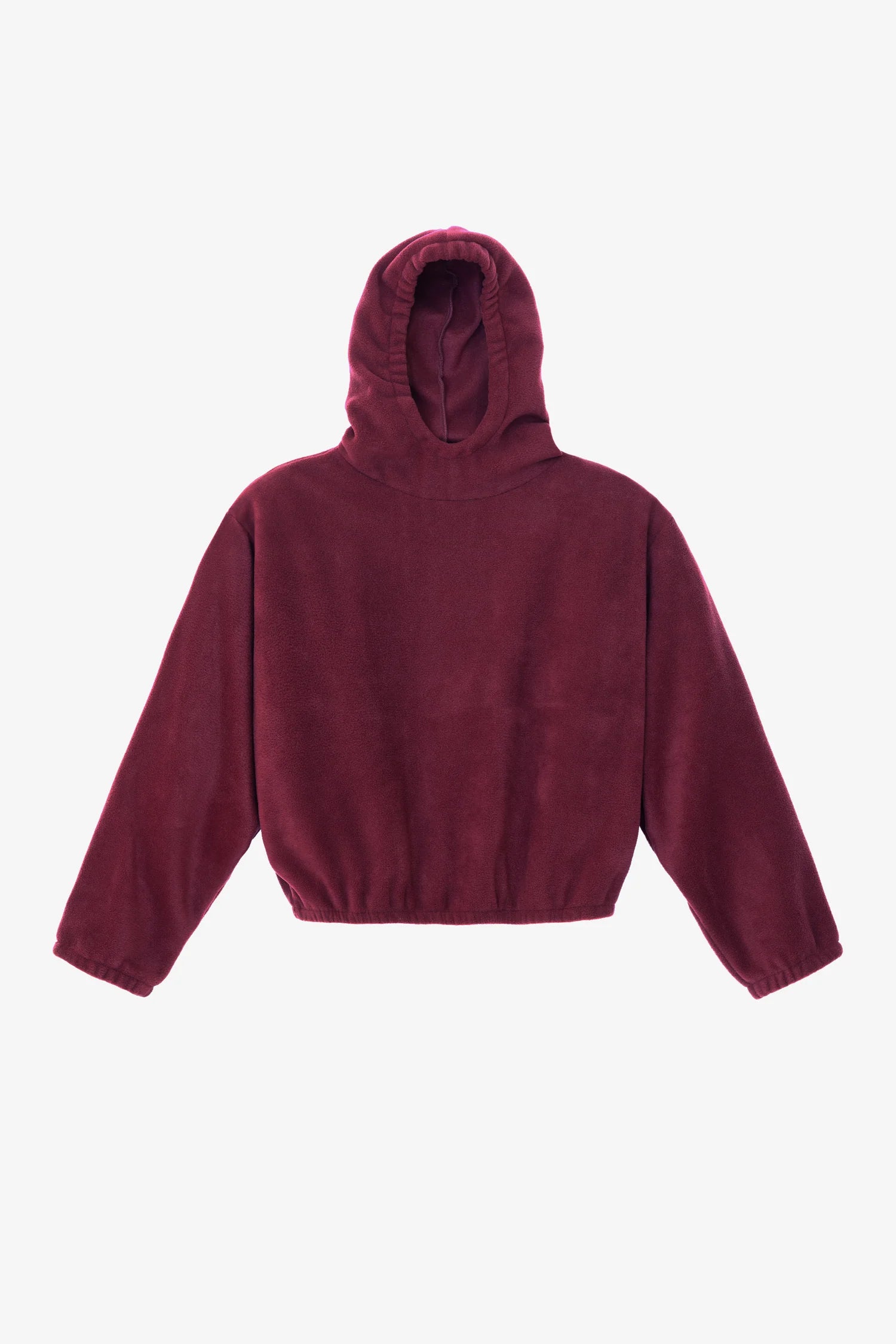 Polar Fleece Pullover Hoodie - Bordeaux