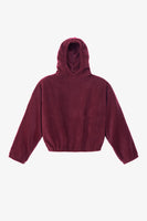 Polar Fleece Pullover Hoodie - Bordeaux