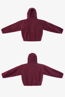 Polar Fleece Pullover Hoodie - Bordeaux