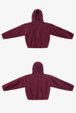 Polar Fleece Pullover Hoodie - Bordeaux
