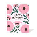 Pink Zinnia Wedding Card
