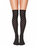 Polka Dot Printed Over the Knee Socks