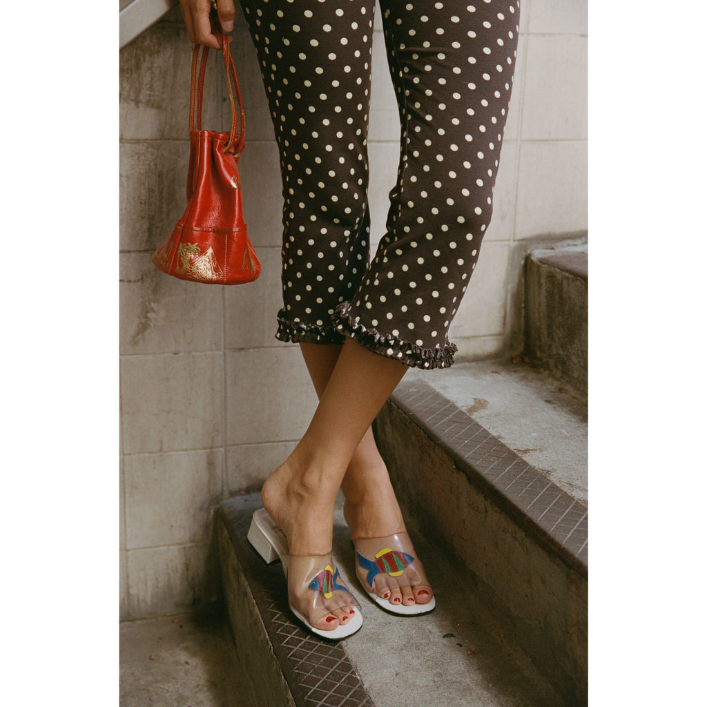 Ruffle Capri - Espresso Dot