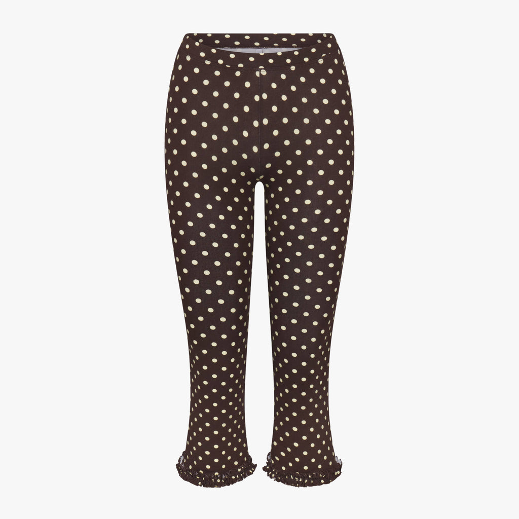 Ruffle Capri - Espresso Dot