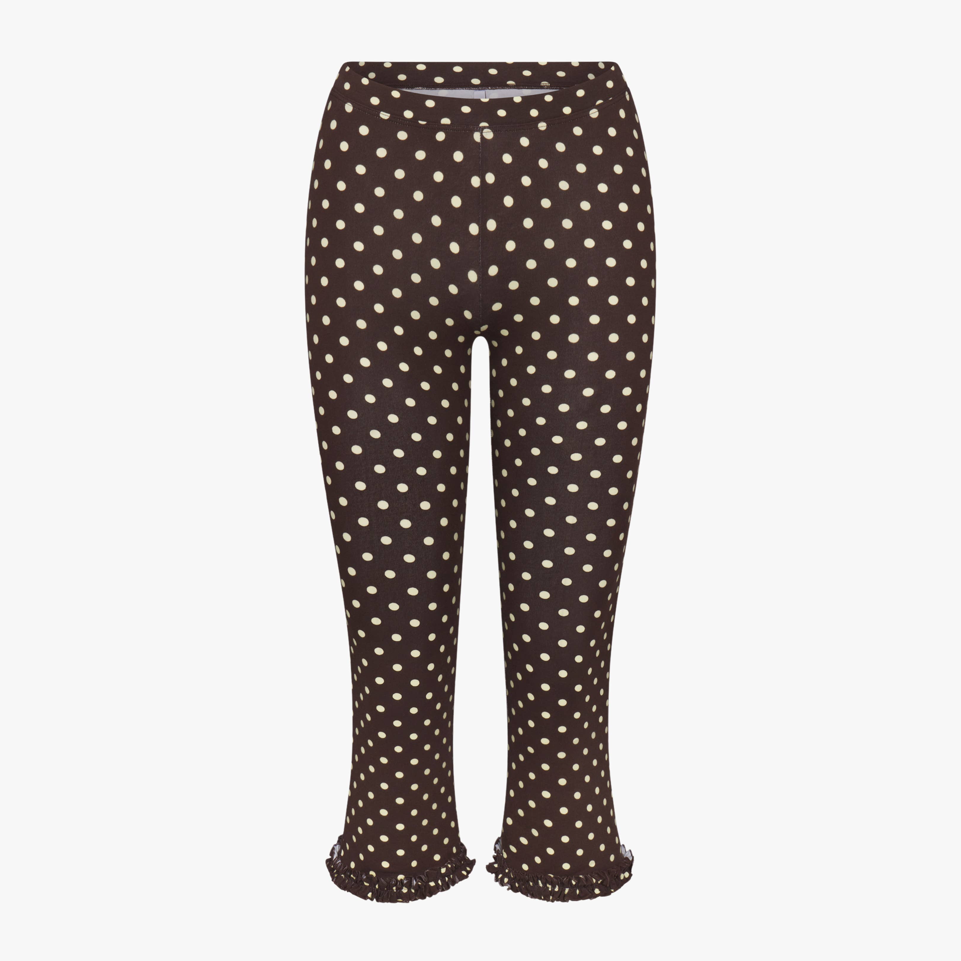 Ruffle Capri - Espresso Dot