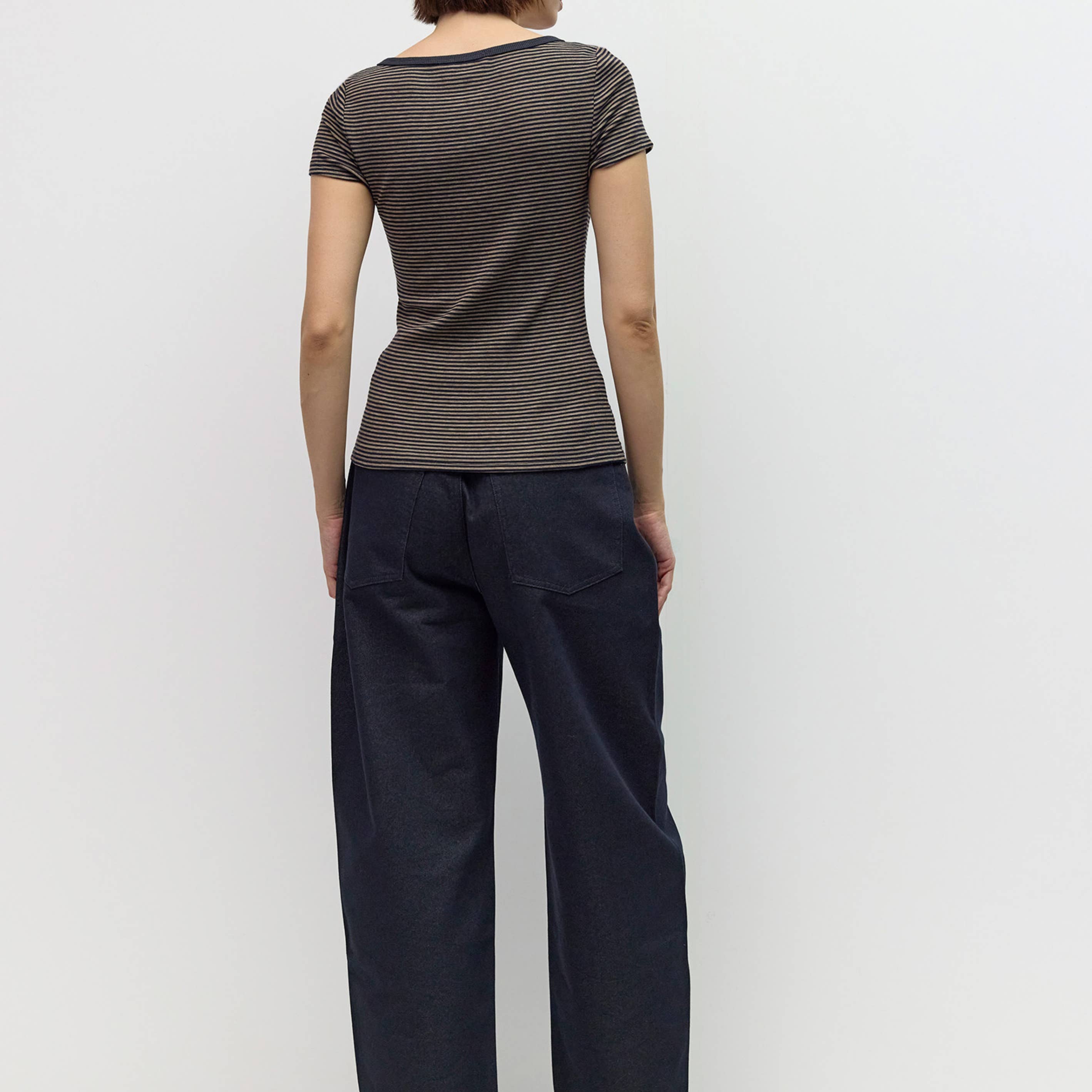 The Britney Top - Navy/Taupe