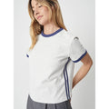 The Cait Top - Heather Grey/Navy