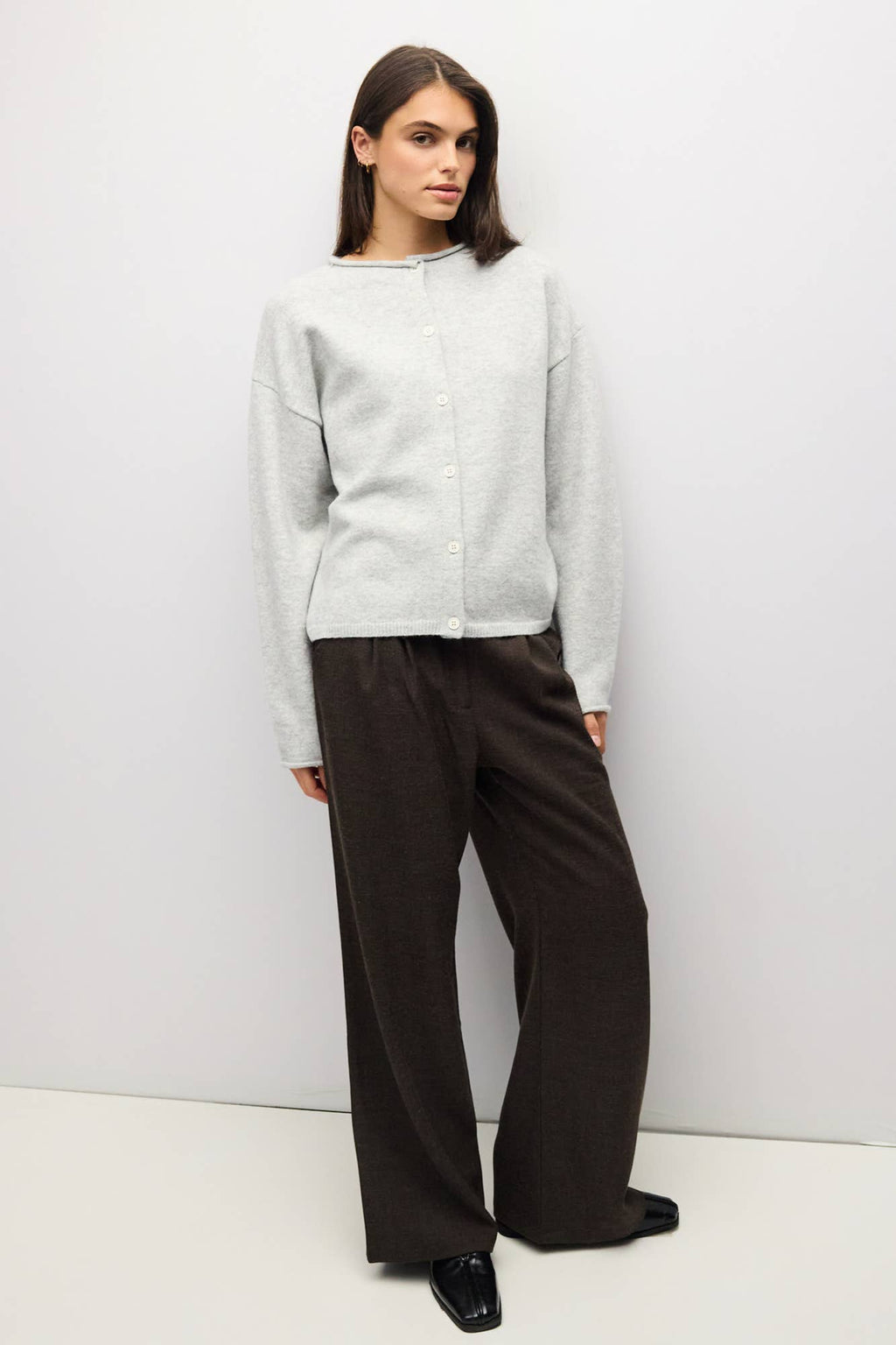 The Deanna Cardigan - Light Heather Grey