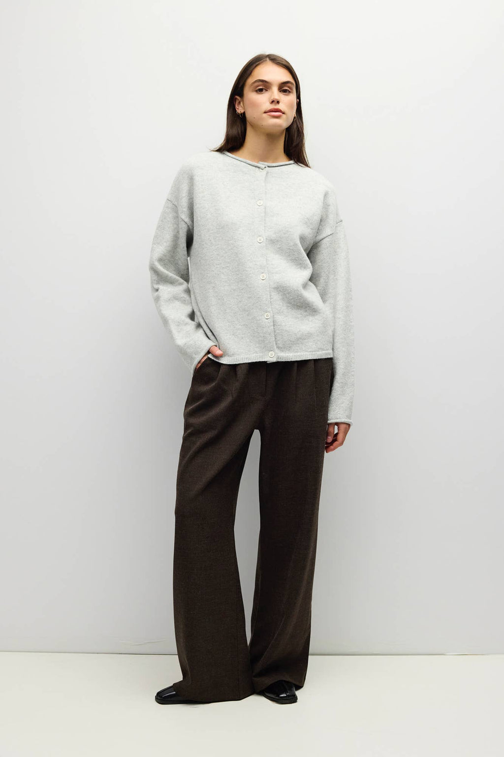 The Deanna Cardigan - Light Heather Grey