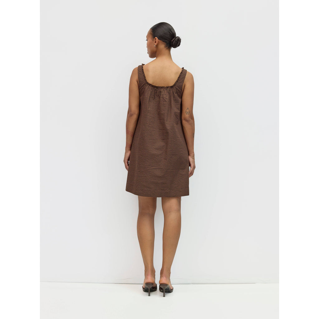 The Gabby Dress - Brown/Navy/Red