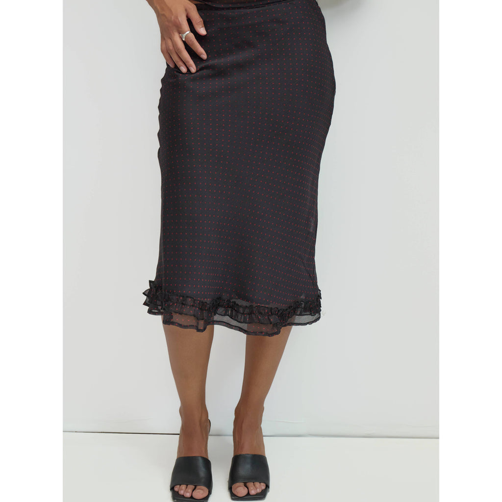 The Lauren Skirt - Black/Red