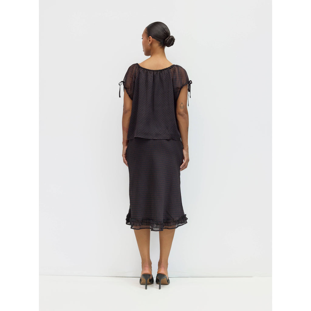 The Lauren Skirt - Black/Red