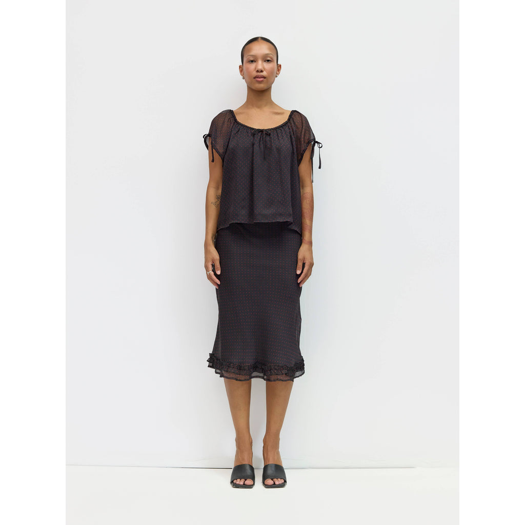 The Lauren Skirt - Black/Red