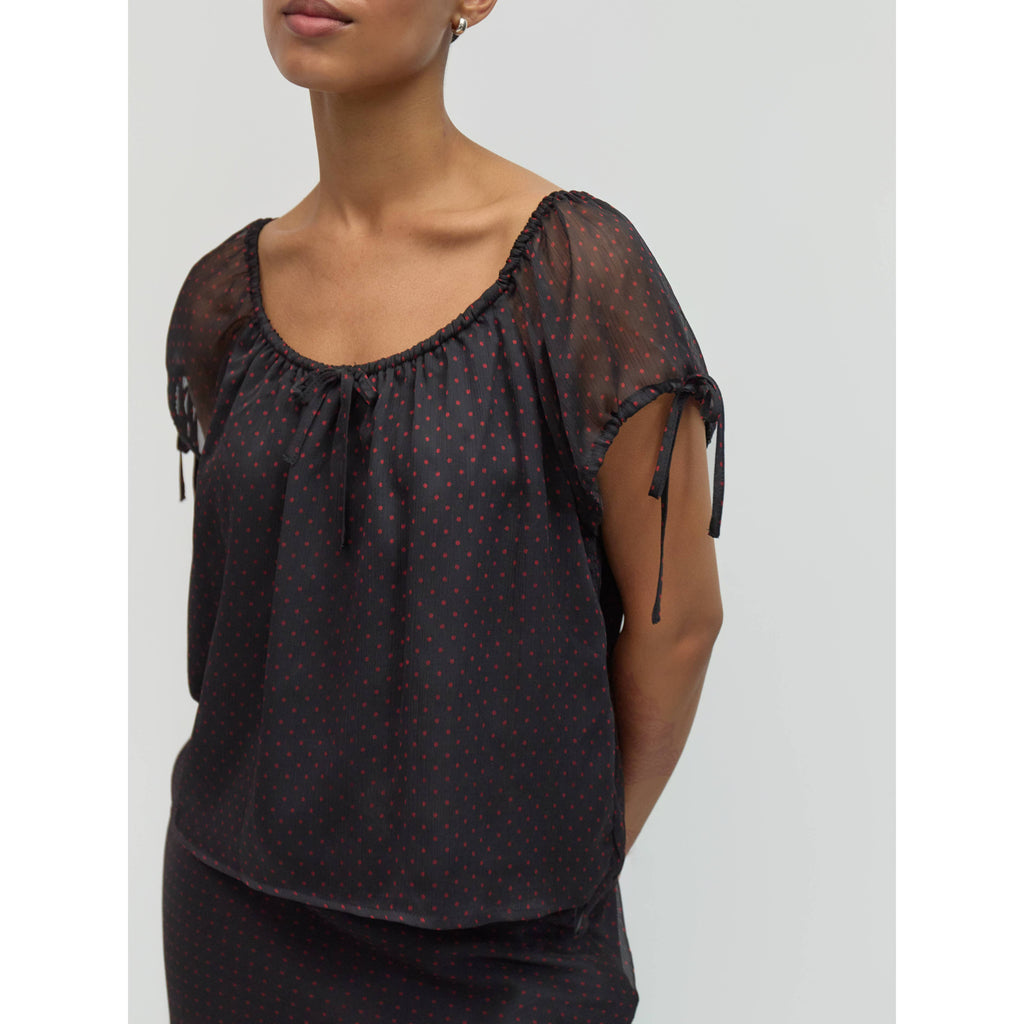 The Lauren Top - Black/Red