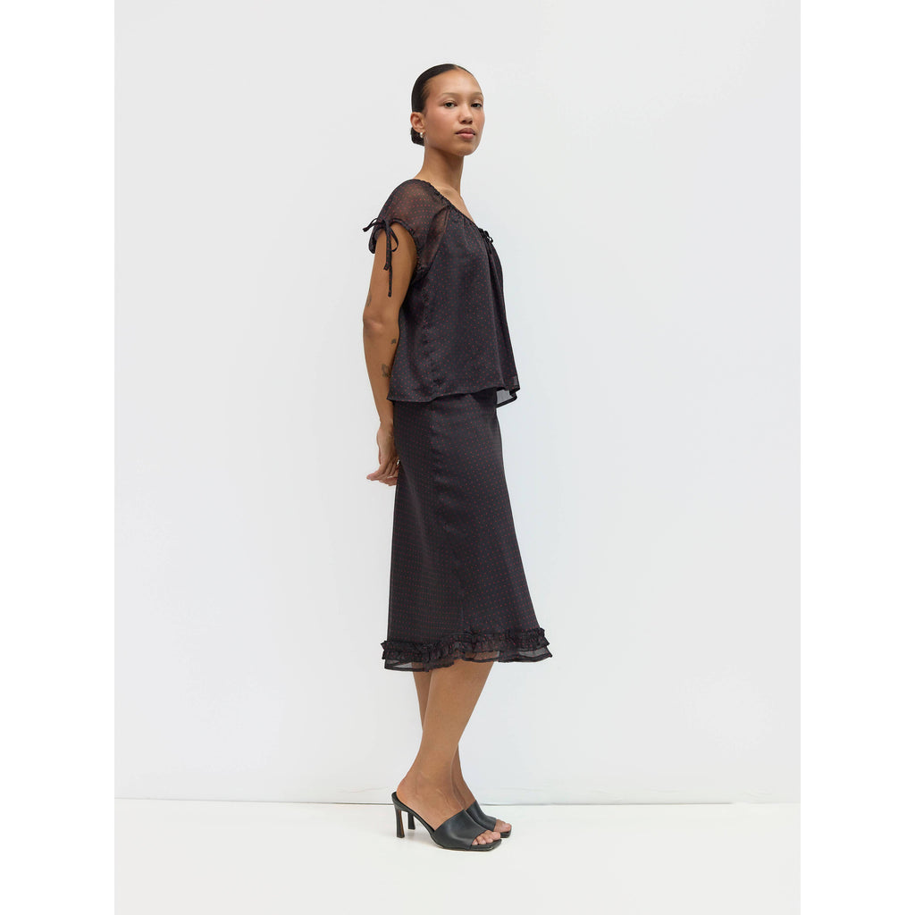 The Lauren Top - Black/Red