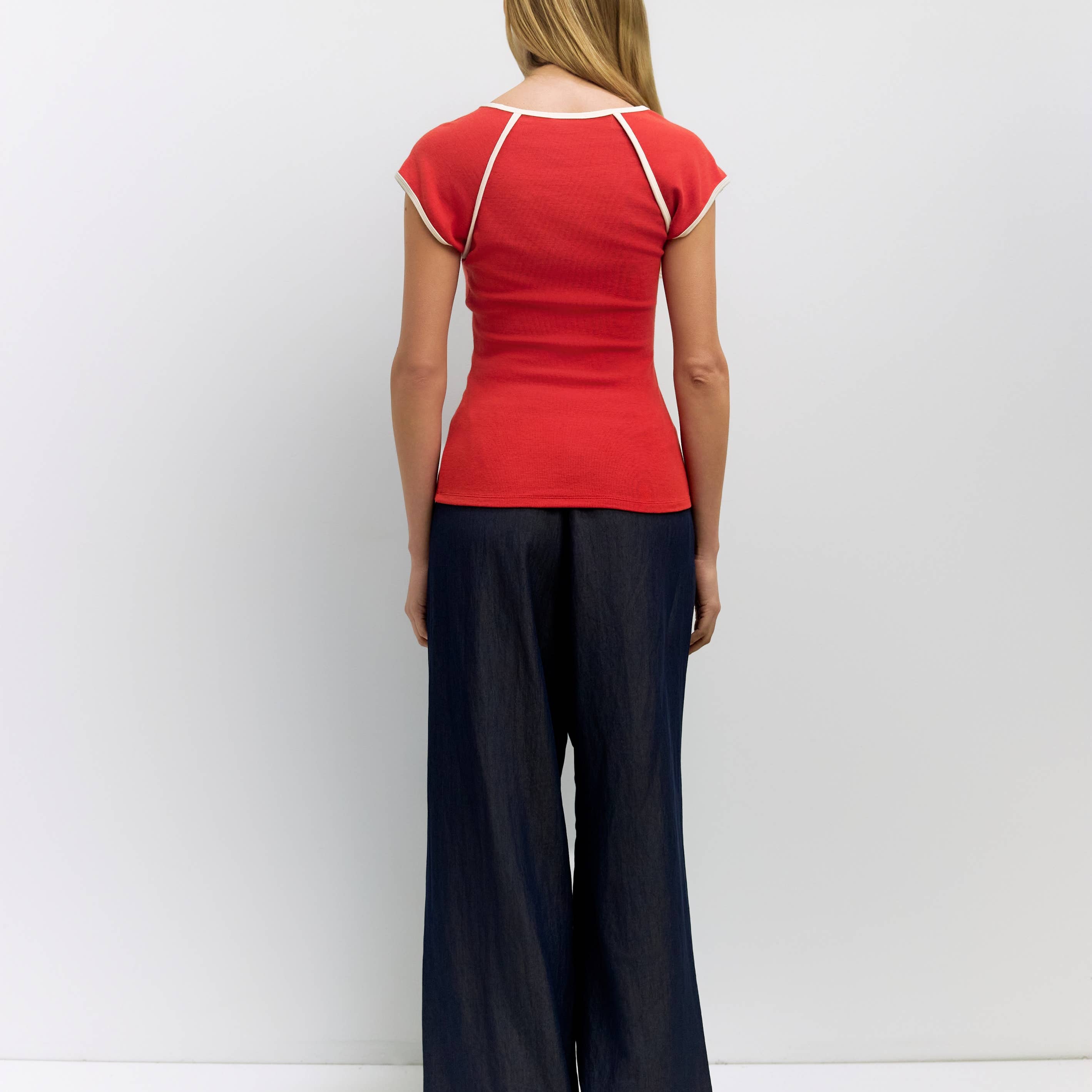 The Patricia Top - Red/Cream