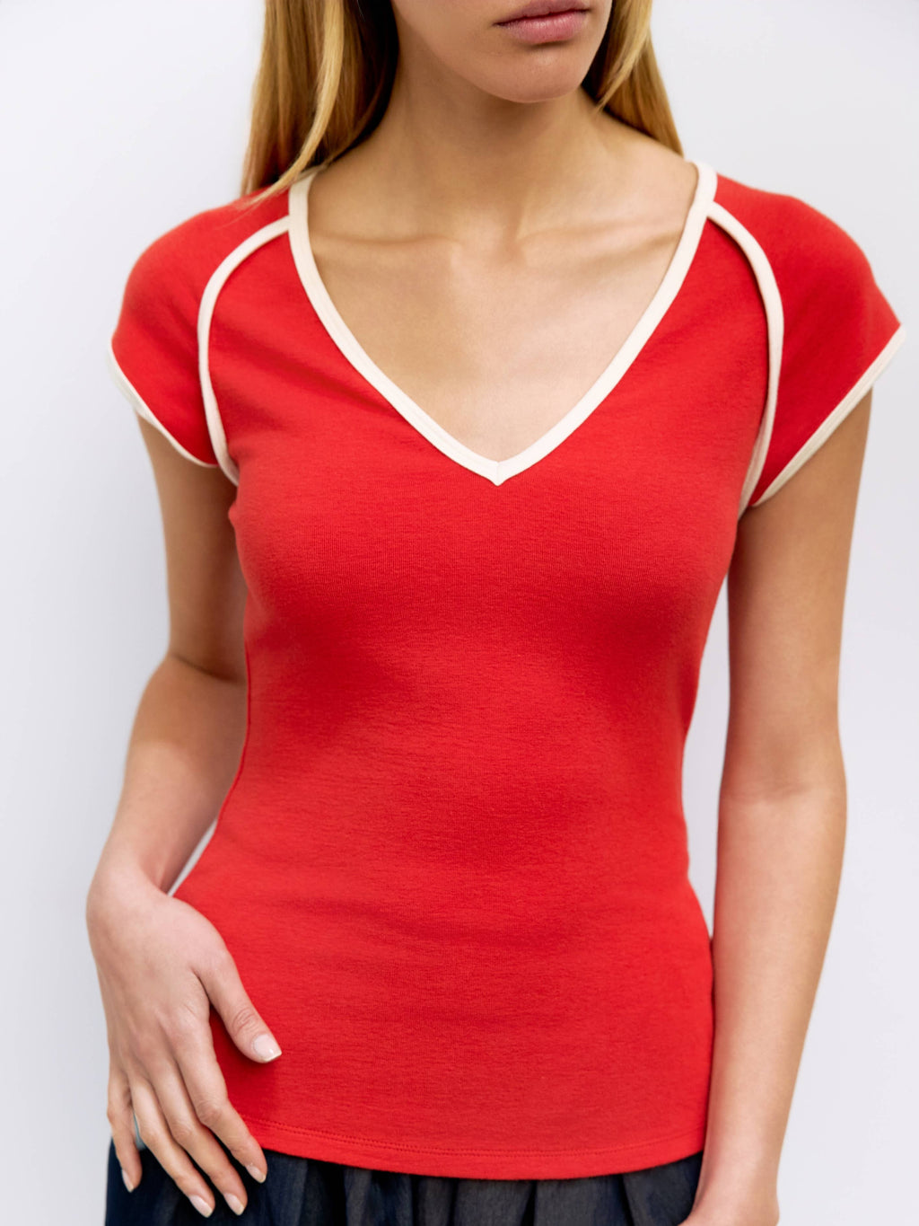 The Patricia Top - Red/Cream