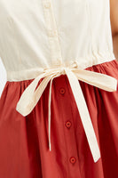Two-Tone Midi Shirt Dress