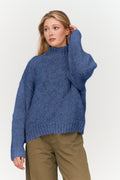 Mock Neck Sweater - Blue