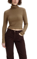 Moon Rib Turtleneck - A Plus Stripe Chai