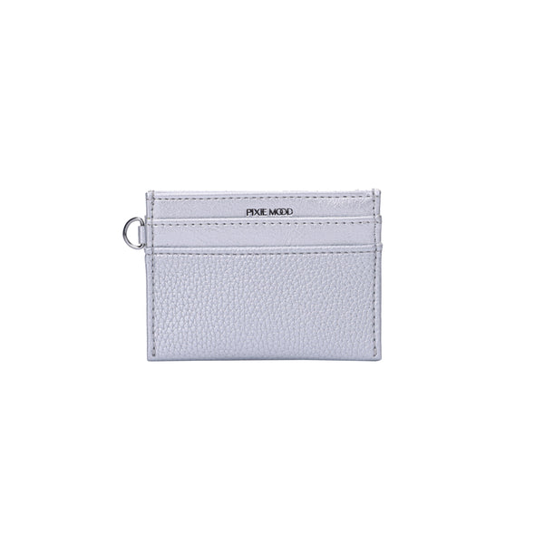 Alex Card Holder - Silver Pebbled