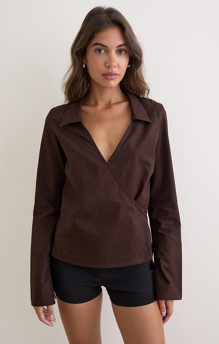 Ratko Shirt - Bitter Chocolate Poplin
