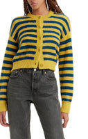 Cat Cardigan - Jenny Stripe Golden Olive