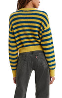 Cat Cardigan - Jenny Stripe Golden Olive