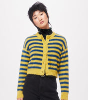 Cat Cardigan - Jenny Stripe Golden Olive