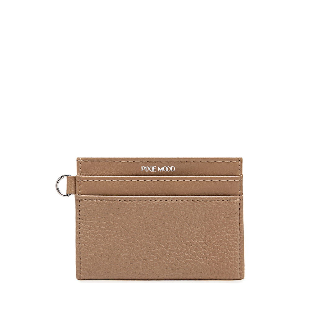 Alex Card Holder - Latte Pebbled