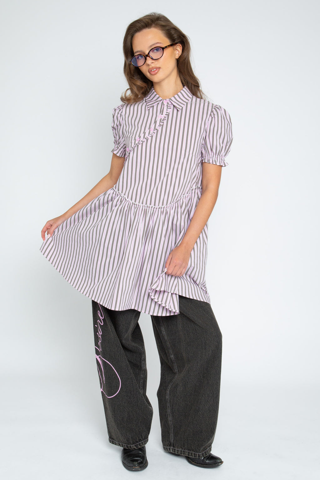 Cherub Dress - Pink Stripe