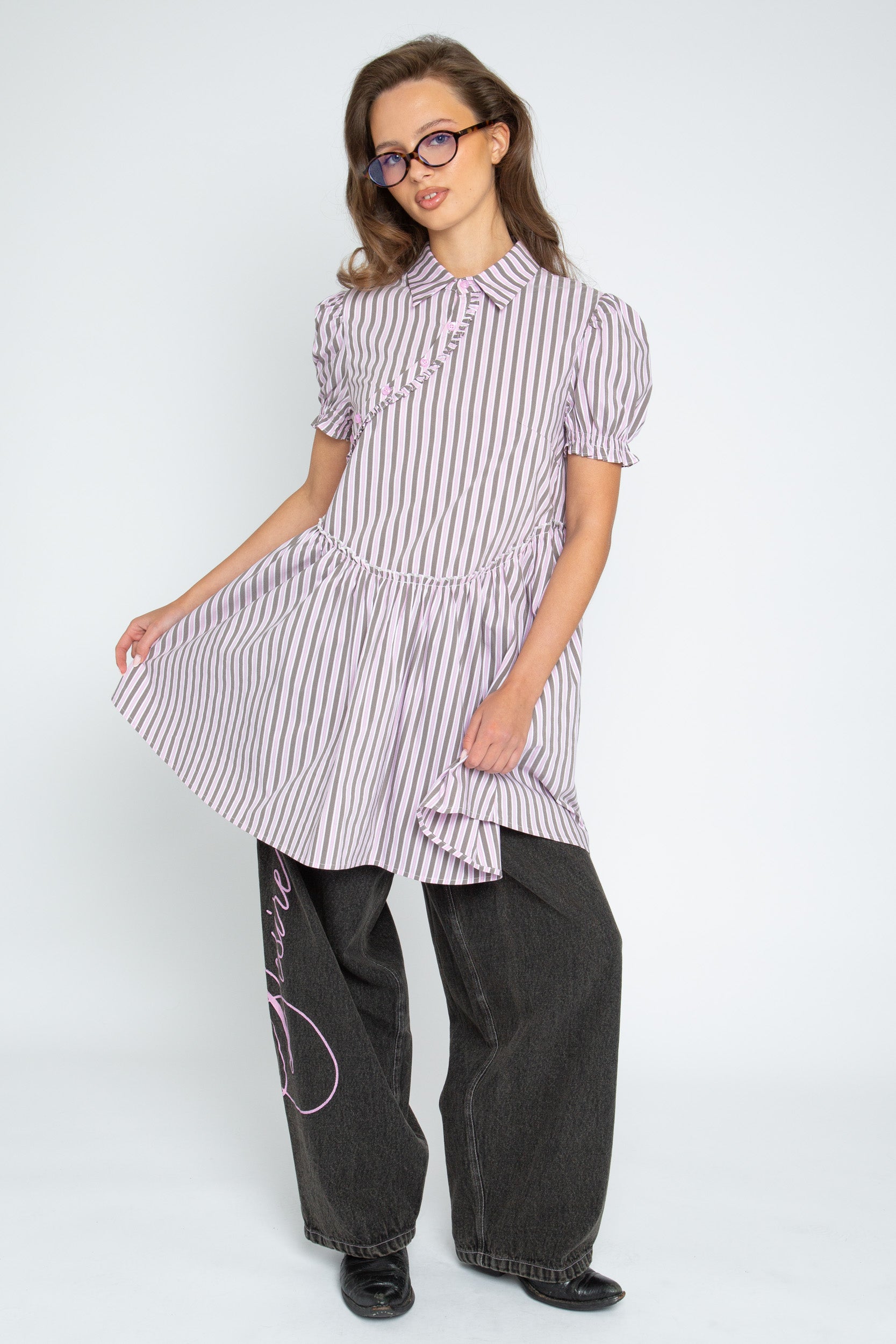 Cherub Dress - Pink Stripe