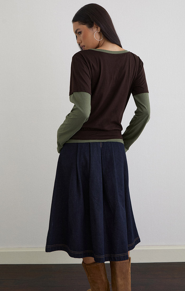 Enidy Top - Chocolate/Khaki