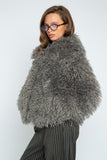 Harlow Faux Fur Jacket - Charcoal Grey