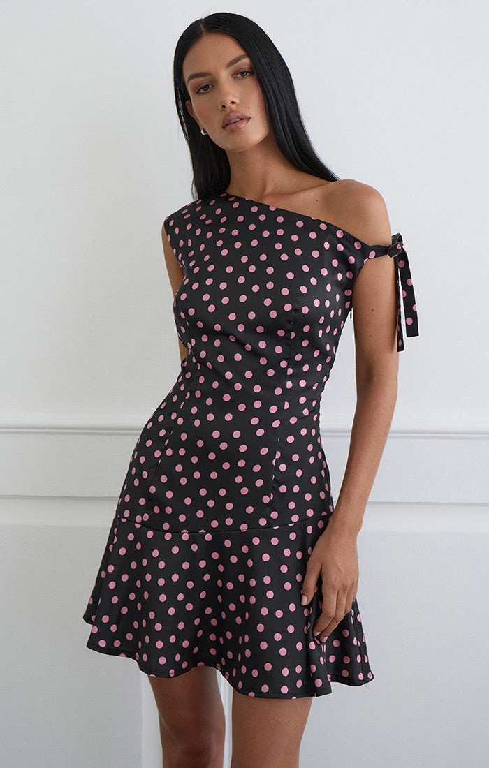 Maribel Dress - Black/Pink