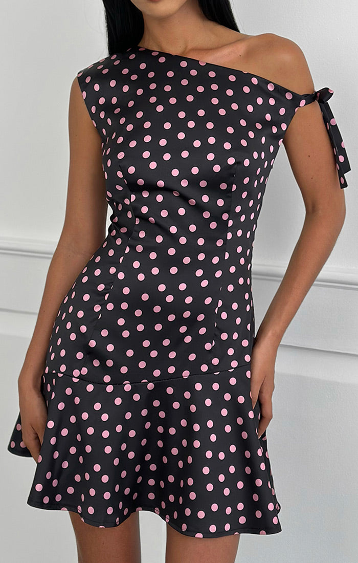 Maribel Dress - Black/Pink