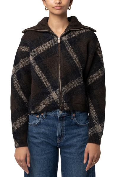 Zipper Cardigan - Chocolate Martini